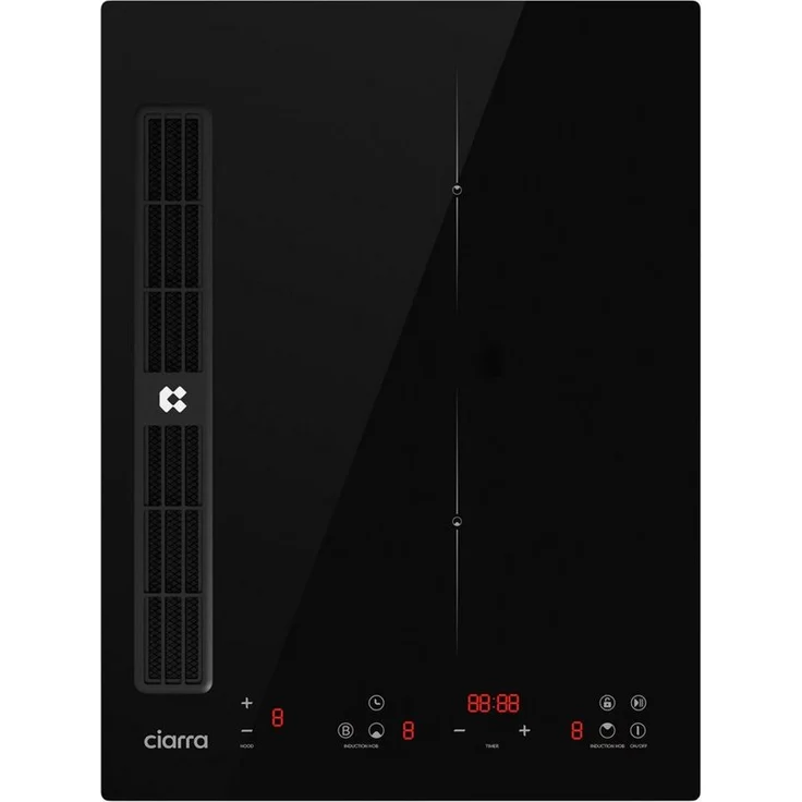 CIARRA Kochfeld mit Dunstabzug CIARRA ONE CBBEH392B, Schwarz, 39 cm Boost Touch-Control mit 2 Platten Timer Stop & Go Funktion - Preisvergleich