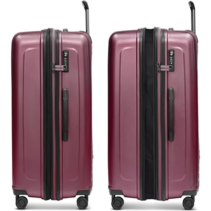 REDOLZ Hartschalen Koffer-Set-3-teilig | S 55 cm Laptopfach + M 66 cm + L 77 cm | alle mit Dehnfalte erweiterbar | Ultra-leicht Polypropylen | 4-Doppelrollen & TSA-Schloss – Bild 2