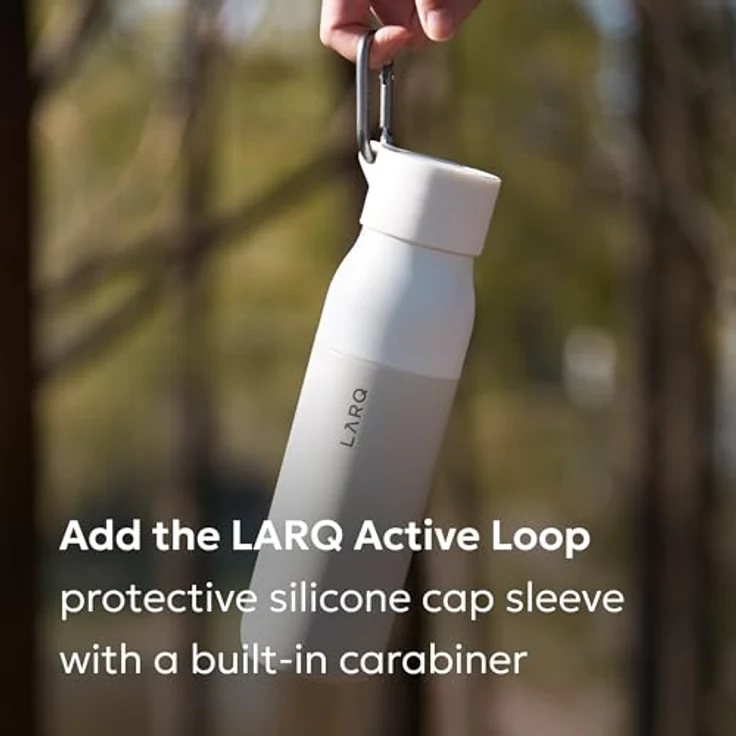 LARQ Bottle Twist Top 740ml - Isolierte Edelstahl-Trinkflasche | Thermoskanne, BPA-frei | Wiederverwendbare Wasserflasche für Camping, Büro und Reisen | Hält Getränke kalt und heiß, Granite White – Bild 11