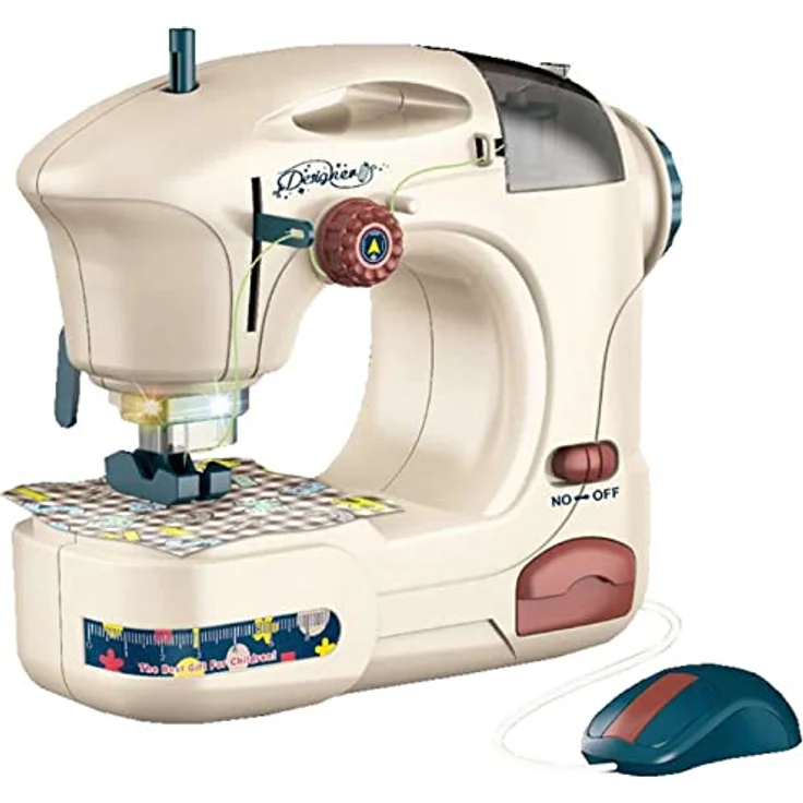 Diakakis Luna Nähmaschine Kinder Haushaltsgerät mit LED-Licht und Näh-Sound, inkl. Zubehör, creme/braun +3J – Bild 2