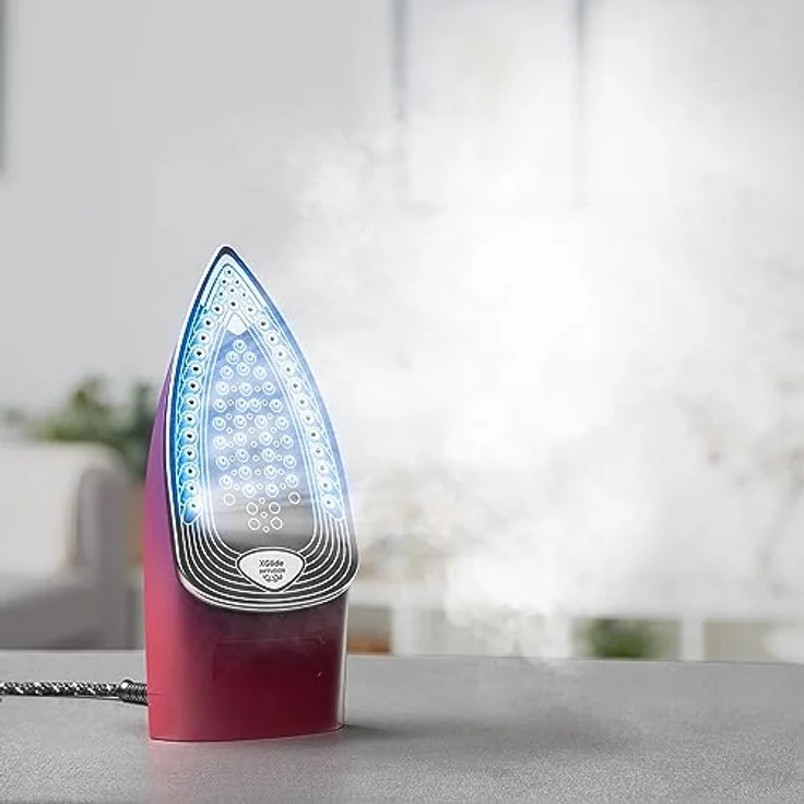 Tefal FV2846 Express Steam Dampfbügeleisen | 2400 W | 40 g/Min. Dampfmengenregulierung | 180 g/Min. Dampfstoß | Antitropf-Funktion gegen Flecken auf der Wäsche | 270 ml Wassertank | Schwarz/Weinrot – Bild 3