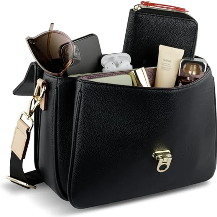 Bugatti Bodybag Ella Classic Bag, Crossbody Bag aus hochwertigem Kunstleder in Nude, 25 x 11 x 20 cm – Bild 4