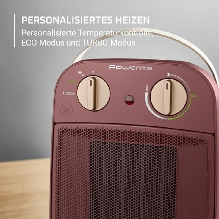 Rowenta Heizlüfter TR2500, mobile Keramikheizung für 25m², leise 42dB, Turbo schnell warm, tragbar, rot – Bild 5