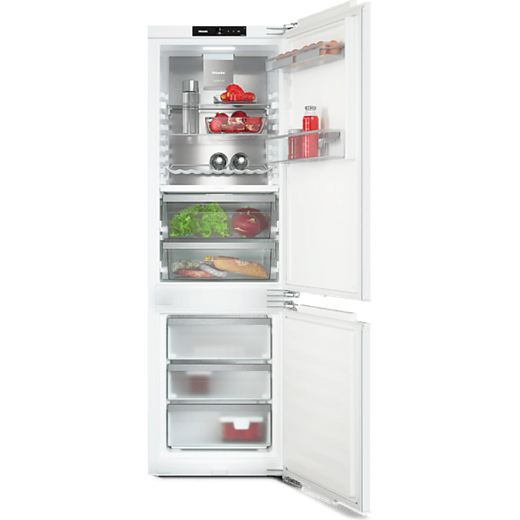 MIELE KFN 7744 C Kühlgefrierkombination, 244 l Volumen, 1770 mm hoch, PerfectFresh Pro, No Frost Technologie, LED Beleuchtung, Weiß