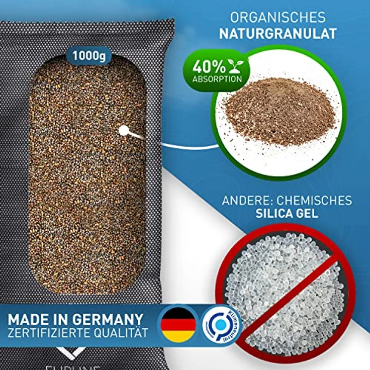 DS Produkte FLIPLINE Auto-Luftentfeuchter mit Naturgranulat, wiederverwendbar, 400 ml Feuchtigkeitsaufnahme, inklusive Anti-Rutsch-Pad – Bild 3