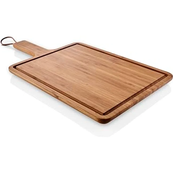 Eva Solo Nordic Kitchen Schneidebrett 32 x 24 cm, FSC-zertifiziertes Bambus mit Saftrillen zur Vermeidung von Flüssigkeitsauslaufen, natur-dunkel – Bild 3