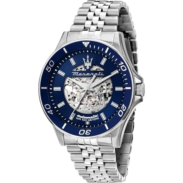 Maserati Herrenuhr, Automatik, Analog, Stahlarmband, Sfida Kollektion – R8823140011
