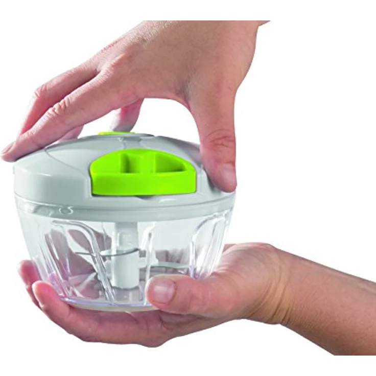 H & H Hand Chopper Zerkleinerer manuell A Saite für Obst und Gemüse, weiß/grün lime – Bild 3