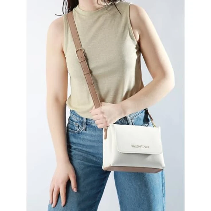 Valentino Alexia Handtasche 22 cm, weiß, aus 100% Polyurethan, kompakte Henkeltasche – Bild 2