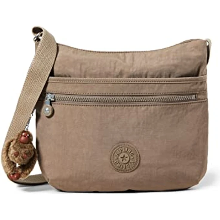 Kipling Basic Ewo Umhängetasche, 28 cm, Nylon, beige, großes Hauptfach, 7 Nebenfächer, verstellbarer Trageriemen – Bild 3