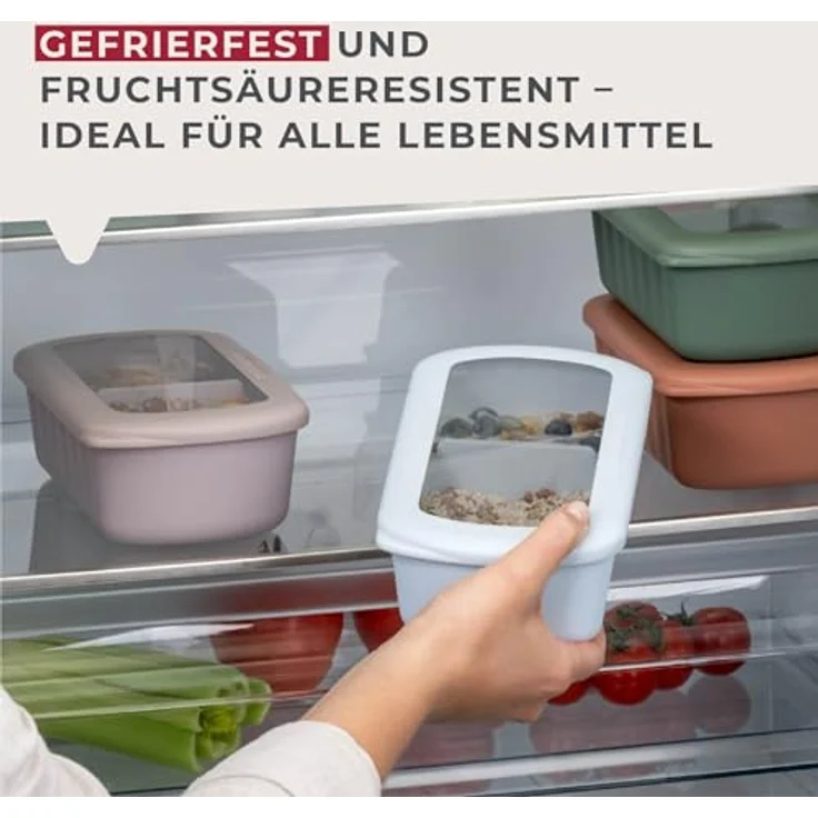 Fackelmann Flexibox blau, 1000 ml Aufbewahrungsbox mit TPE-Deckel, robust, flexibel und spülmaschinengeeignet, Designed in Germany – Bild 5