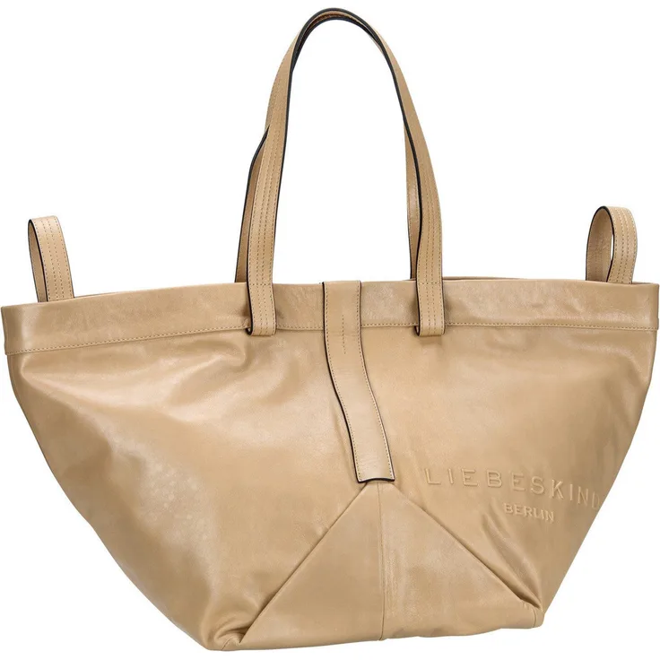Liebeskind Berlin Shopper Elvira 2144218, eleganter Lammleder-Shopper in natürlicher Haptik, grau
