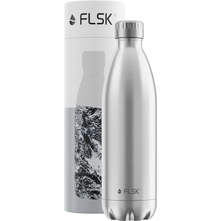 FLSK das Original Trinkflasche Thermoflasche Isolierflasche hält 18h heiß - 24h kalt (Farbe Stainless, Grösse 1000ml) – Bild 5