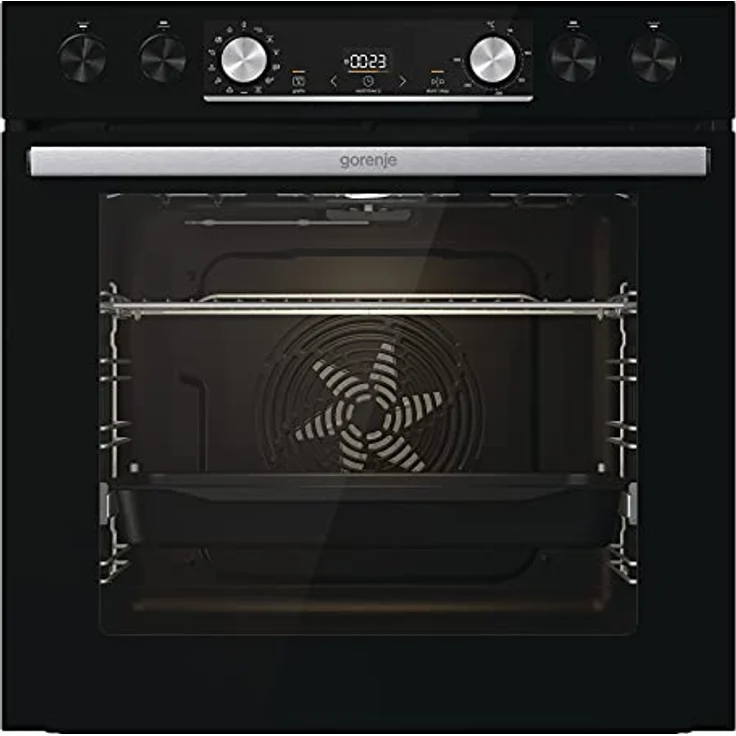 Gorenje OptiBake Black Set 5 Herd-Set mit Induktionskochfeld, 77L, AquaClean, ExtraSteam, AirFry, PizzaMode 300°C, PerfectGrill, Teleskopauszüge, schwarz – Bild 1