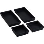 relaxdays Silikon Backform 4er Set, flexibles Material, für Backofen und Tiefkühltruhe geeignet, Schwarz