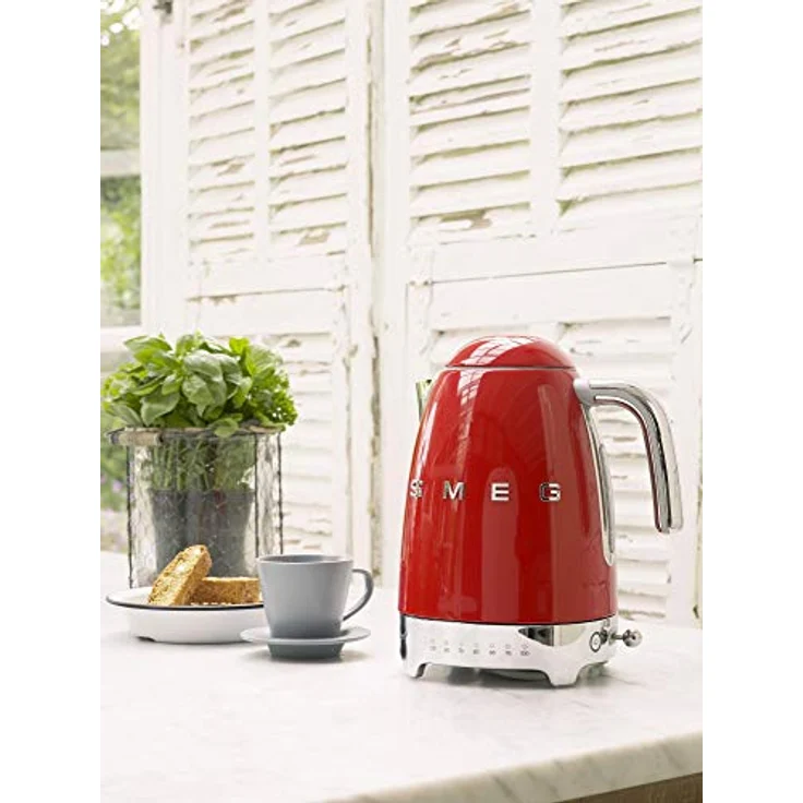 Smeg KLF04RDEU Wasserkocher, 2400W, 1,7L, Edelstahl, rot – Bild 4