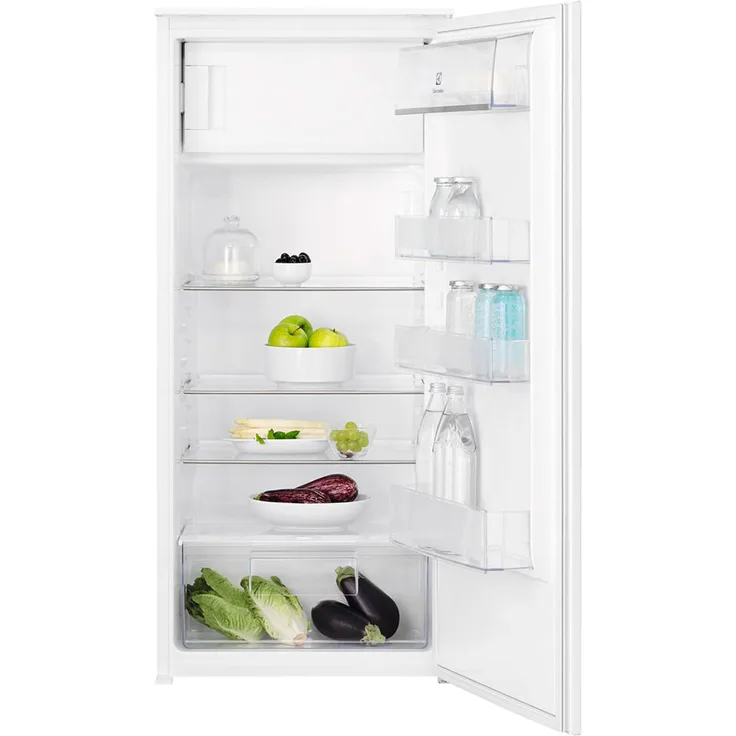 Electrolux LFB3AE12S Kühlschrank mit integriertem Gefrierfach, 188 l, Energieeffizienzklasse E, Weiß, OptiSpace und Humidity Control Schublade