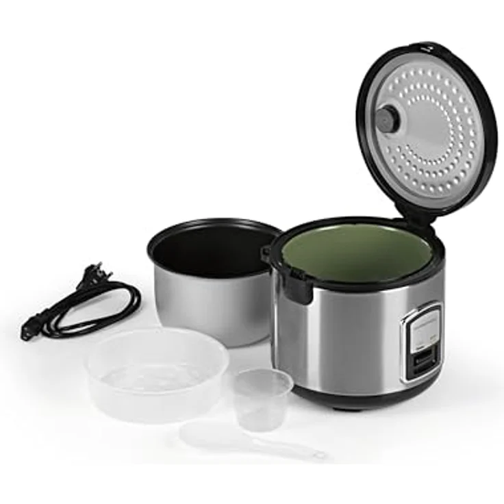 GOURMETmaxx Kompakt-Reiskocher & Dampfgarer, 1L, inkl. Dampfeinsatz, Gartopf, Reislöffel & Messbecher, Warmhaltefunktion, ideal für kleine Familien & Singles, spülmaschinengeeignet – Bild 5
