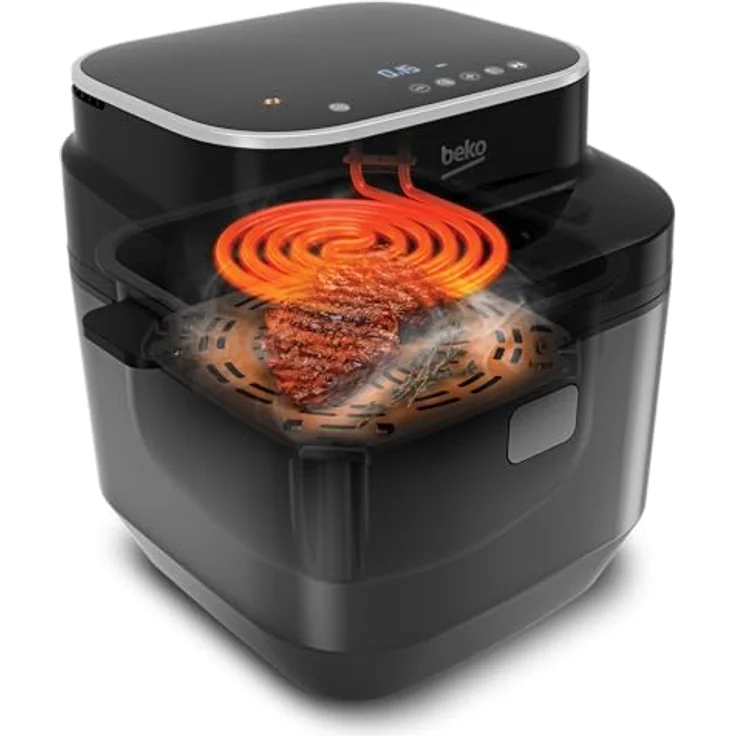 BEKO Digitale Luftfritteuse FRL5474B, 2570 W, 8 Kochprogramme, 7,6 l Fassungsvermögen, Dampfgaren, modernes Design – Bild 4