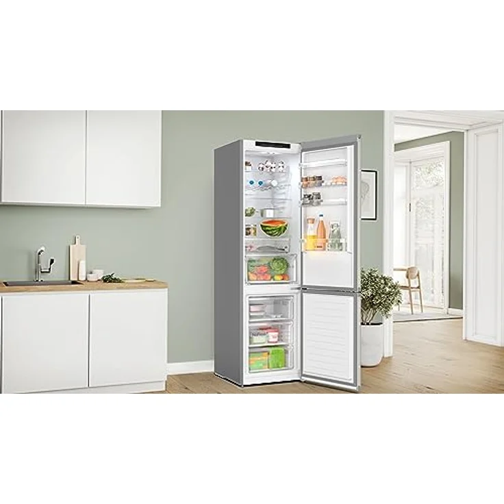 Bosch Serie 4 KGN392I1F, Kühl-Gefrier-Kombination mit VitaFresh 0°C, 203 cm, 260 l Kühlraum, 103 l Gefrierraum, gebürsteter Stahl AntiFingerprint – Bild 3