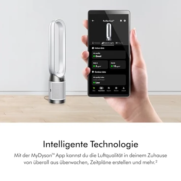 Dyson Purifier Cool PC1, Luftreiniger mit HEPA-H13-Filter und kraftvollem Kühlluftstrom, Weiß/Weiß – Bild 4