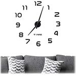 Relaxdays DIY Wanduhr, 3D-Zahlen, Uhr Wandtattoo zum Aufkleben, einfache Installation, Größe variabel, modern, schwarz, 1 Stück