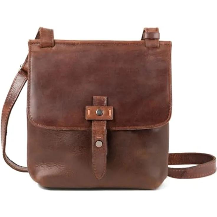 Harold's Aberdeen Handbag upend M, rustikale Umhängetasche aus pflanzlich gegerbtem Rindleder, Braun, 21 x 6 x 21 cm