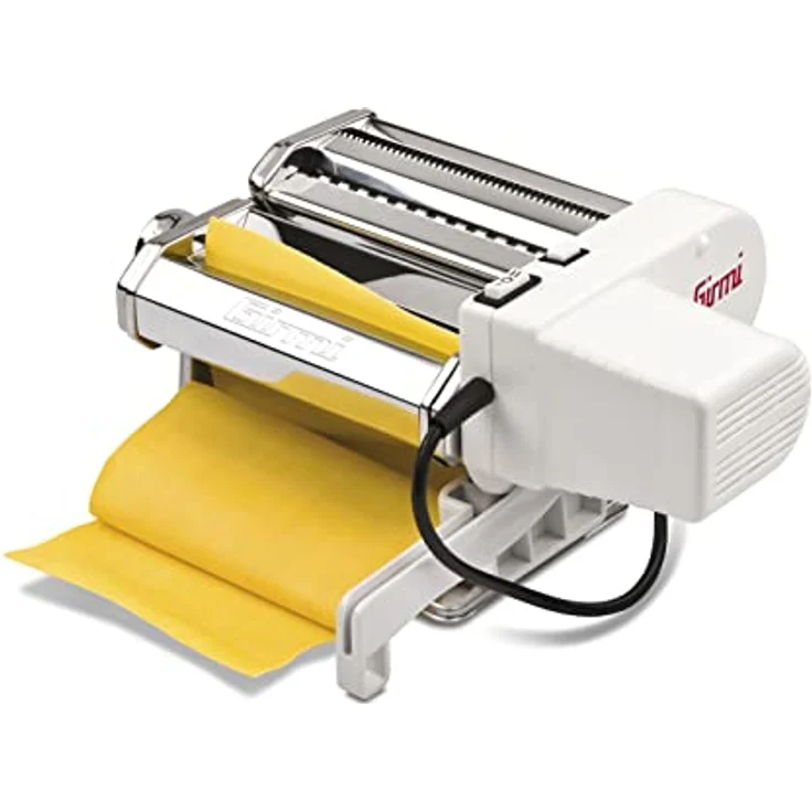 Girmi IM91 Nudelmaschine, elektrische Pastamaschine mit Edelstahlgestell, 5 Formaten und variabler Dickenanpassung, Weiss/Silber – Bild 8