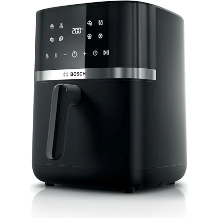 BOSCH Heißluftfritteuse Air Fryer Serie 4 MAF462B0, 6,1l, 2 Heizelemente, 7 Programme, Auftaufunktion, spülmaschinengeeigneter Korb/Gitter, schwarz – Bild 1
