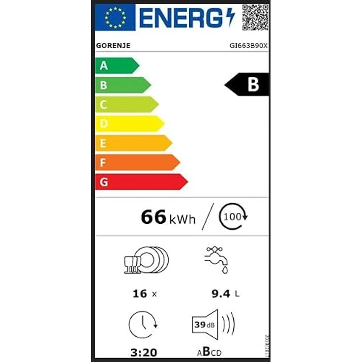 GORENJE GI663B90X Geschirrspüler, teilintegrierbar, 39 dB (A), 16 Maßgedecke, Edelstahl innen – Bild 18
