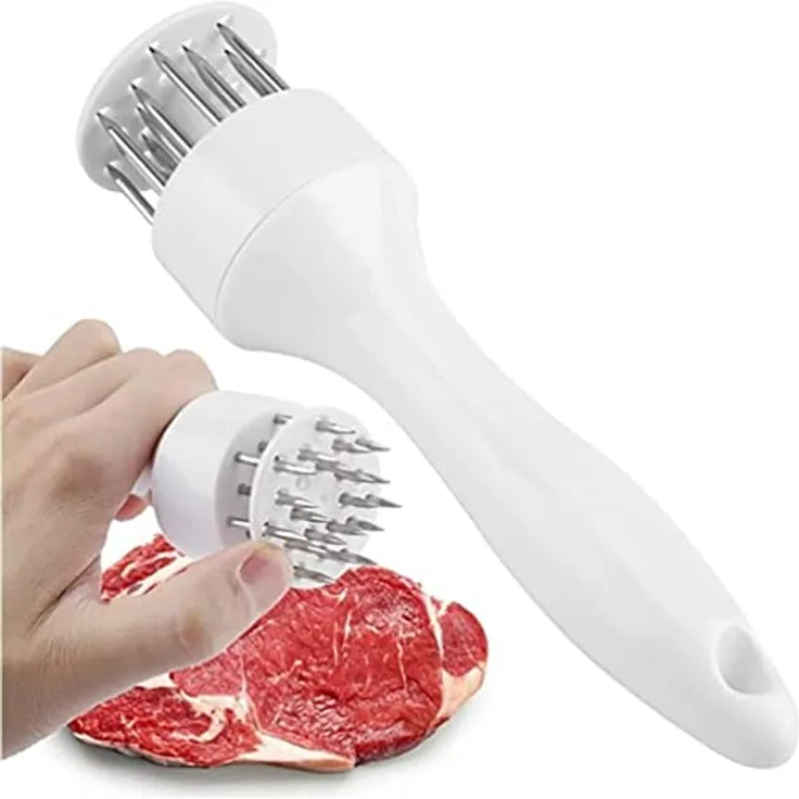 MAVURALiving Fleischzartmacher Steaker Fleischklopfer Fleischstecher Fleischhammer Meat Tenderizer Fleisch Zartmacher Fleischsteaker weiß - Preisvergleich