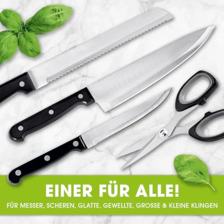 GOURMETmaxx Messerschärfer/Messerschleifer für alle Messer & Scheren | Automatische Winkeleinstellung & kompaktes Design | Mit Polierstab [Schleifblock] – Bild 2
