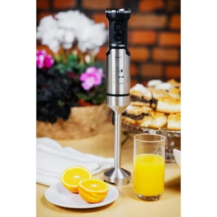 Eldom Stabmixer, Elektrischer Stabmixer aus rostfreiem Stahl, 12 Geschwindigkeiten & Turbo-Taste, 1000W Leistung, silber/schwarz – Bild 5