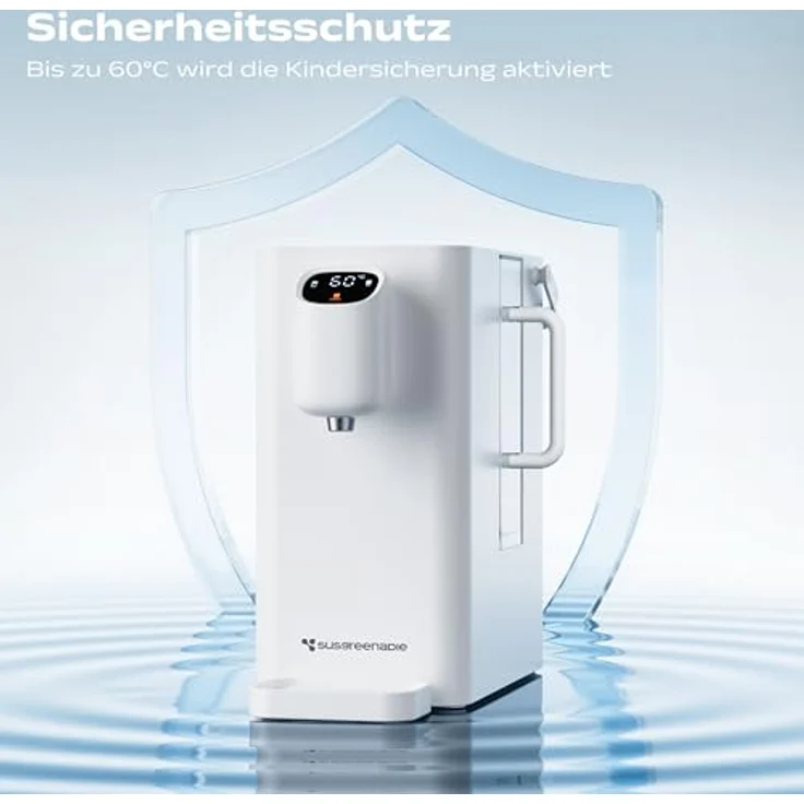 SUSGREENABLE Wasserfilter Umkehrosmoseanlage, 4-in-1 Filter mit 3:1 Rein zu Abfluss und installationsfreier Sofortheizung, SGIWDR04-W – Bild 9