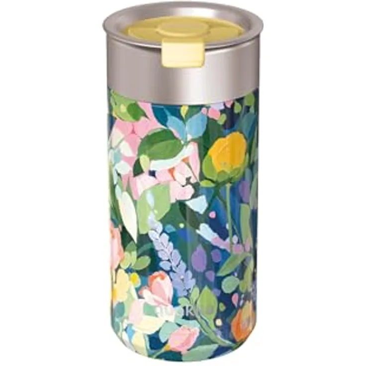 Quokka Boost Floral Party, Thermoskanne 400 ml, doppelwandig, auslaufsicher, BPA-frei, 12 Stunden heiß, 24 Stunden kalt
