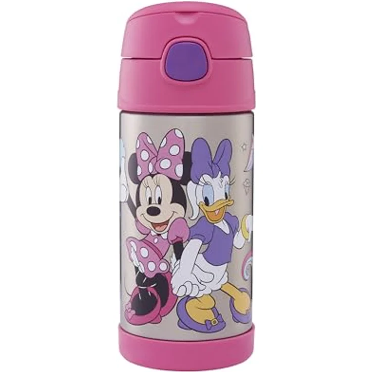 Thermos FUNTAINER Straw Bottle Disney Minnie, 0,35 l, Edelstahl, 12 h kalt, spülmaschinenfest, ideal für Kita und Schule – Bild 1