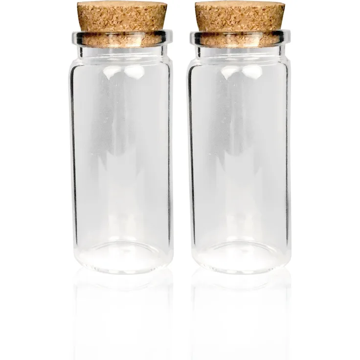 Bestlivings Vorratsglas Fläschchen mit Korken, Glas, 16-tlg., 50ml, Reagenzglas für Hochzeit - Mini Gläser Gastgeschenke Glasfläschchen - Vielseitige Aufbewahrungslösung, 50ml, Natur-Korkverschluss, klares Glas