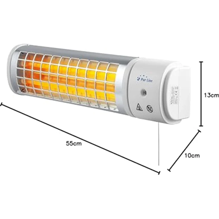 Purline Halogen-Heizung 1200W für das Badezimmer, mit Carbon-Infrarot-Technologie – Bild 8