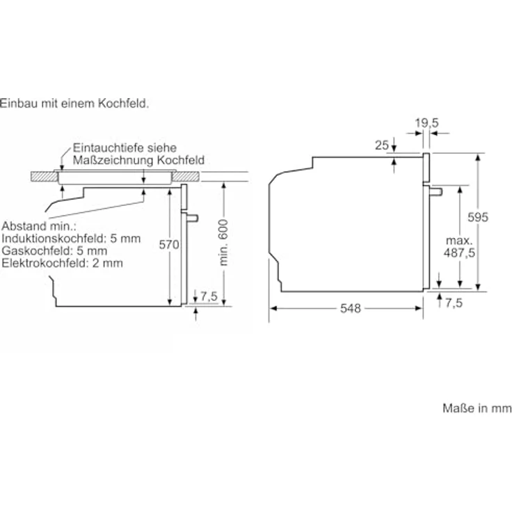 Constructa CF3M50052, Einbau-Backofen, 71 l Garraumvolumen, 5 Beheizungsarten, Edelstahl – Bild 6
