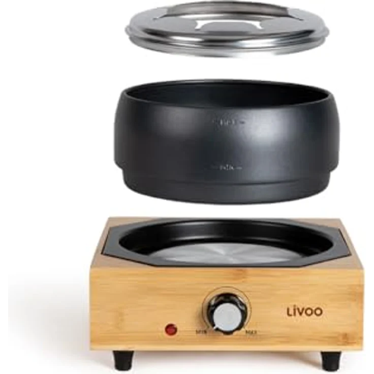 Livoo Elektrisches Fondue-Set, Fondue Set für 8 Personen, 2-Liter-Kapazität, 800 Watt, Schwarz – Bild 2