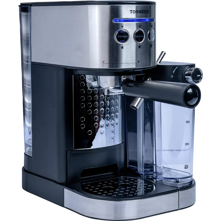 Tornado TCM-14125 Espressomaschine, Edelstahl, 15 Bar, platzsparend, 1350 Watt