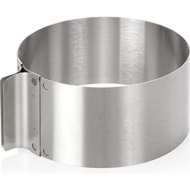 wenco Tortenring verstellbar 16-30 cm, 8 cm hoher Kuchenring aus Edelstahl, hitzebeständig bis 180°C, rostfrei, silber, spülmaschinengeeignet – Bild 1