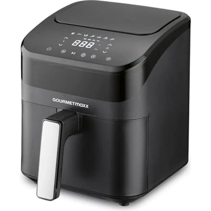 GOURMETmaxx Digitale Heißluftfritteuse | 4L Airfryer mit Timer & Touchscreen | Energiesparend frittieren, nahezu ohne Öl | Minibackofen - 1400 W – Bild 1