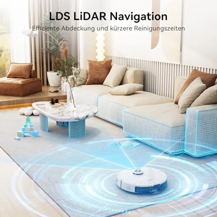 Tesvor S8Pro Saugroboter mit Wischfunktion, 8000Pa Staubsauger Roboter 3-in-1, LiDAR-Navigation, 240 Min Laufzeit, APP/Alexa Steuerung, ideal für Haustierhaare und Teppiche – Bild 3