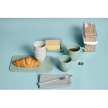 Butterhalter Mit Deckel & Buttermesser | Große Butterdose Aus Kunststoff, Weiß | Spülmaschinengeeignet & BPA-frei