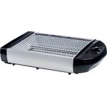 EPIQ 80001213 Flach-Toaster, Tisch-Röster, Edelstahl-Design, Sandwiches, Baguette, 600 Watt Leistung, Rücklauf-Timer, Krümelschublade, schwarz-silber