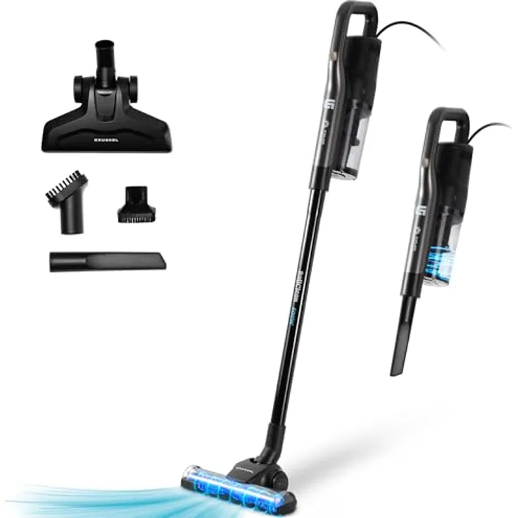Grunkel ASP-Easy 600w Roller, Vertikaler Kabelstaubsauger, Schwarz mit HEPA-Filter und großem Behälter
