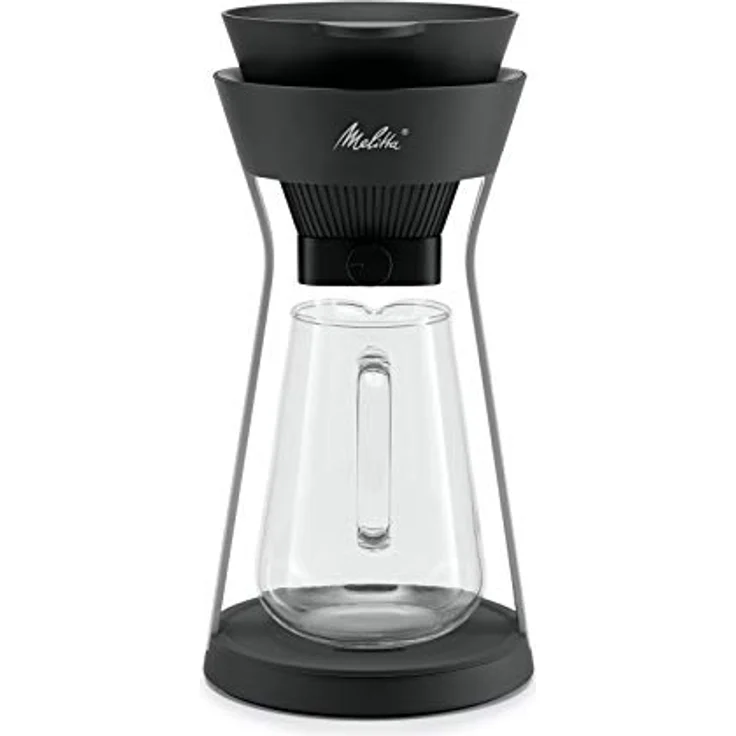 Melitta AMANO Kaffeebereiter, Pour Over Design mit Filterverschluss und Tropfschutz, schwarz-silber – Bild 1