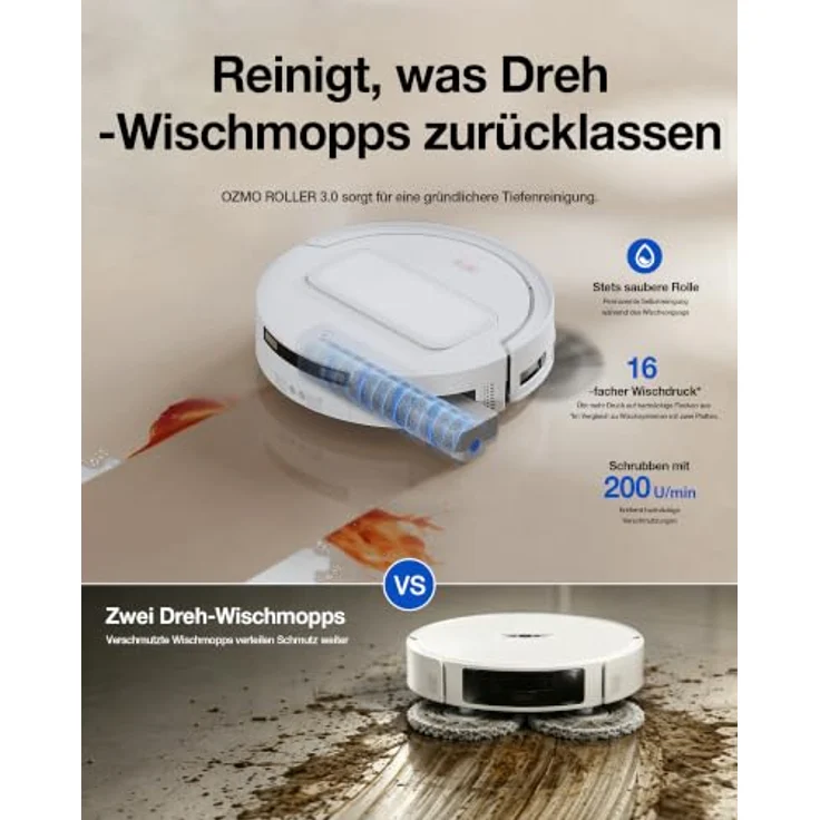 ECOVACS T90 MAX PRO OMNI EU WHITE, Saug- und Wischroboter mit 3.800 Pa Saugkraft, selbstreinigendem Rollenmopp und 100°C-Heißwasser-Waschen – Bild 2