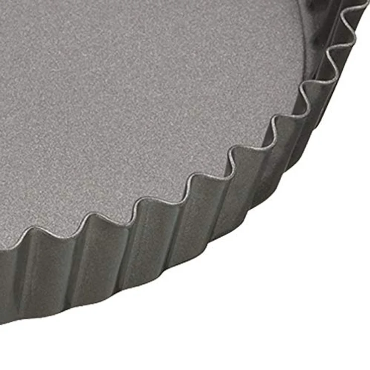 Master Class Antihaft-Tortenbodenform-Quicheform mit gewelltem Rand und losem Boden, Stahl, Grau, 20 x 20 x 3.6 cm – Bild 3